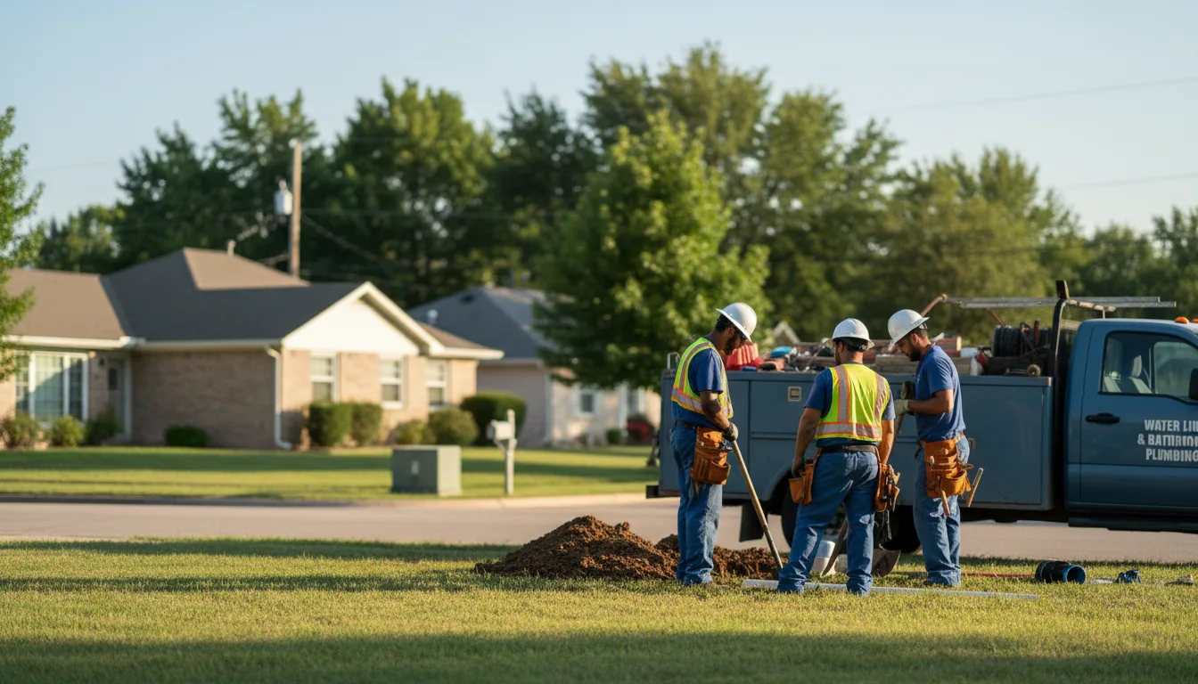Residential water line and bathroom plumbing service in Thompson, OH